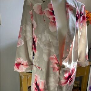 Calvin Klein Floral Blazer with Pink and Gray